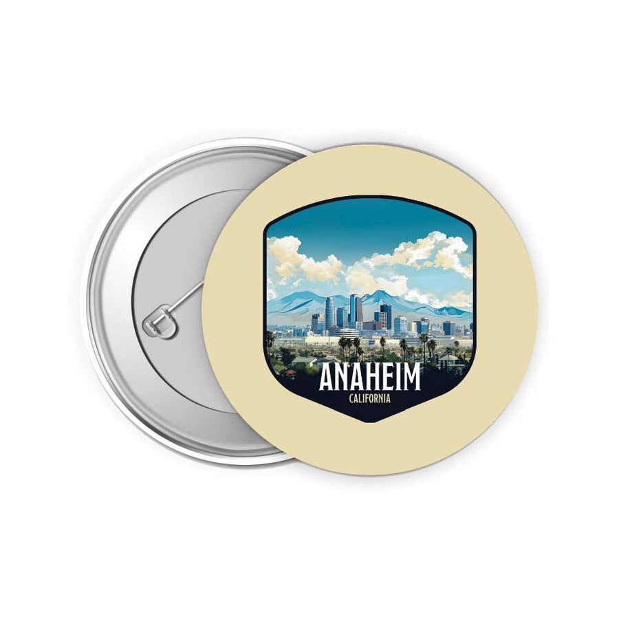 Anaheim California Design A Souvenir Small 2-Inch Button Pin 4 Pack Image 1