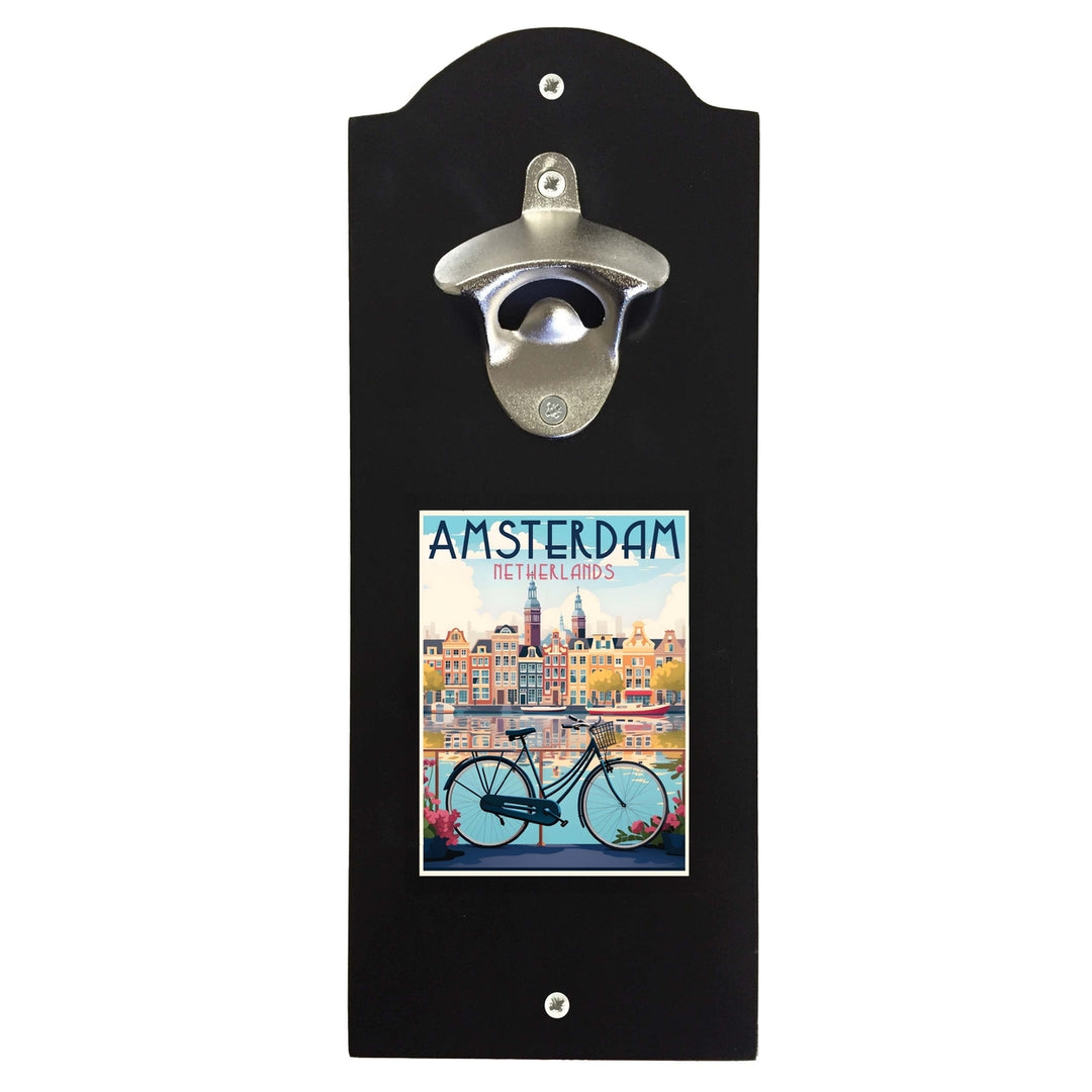 Amsterdam Netherlands Design A Souvenir Wall mounted bottle opener Image 1