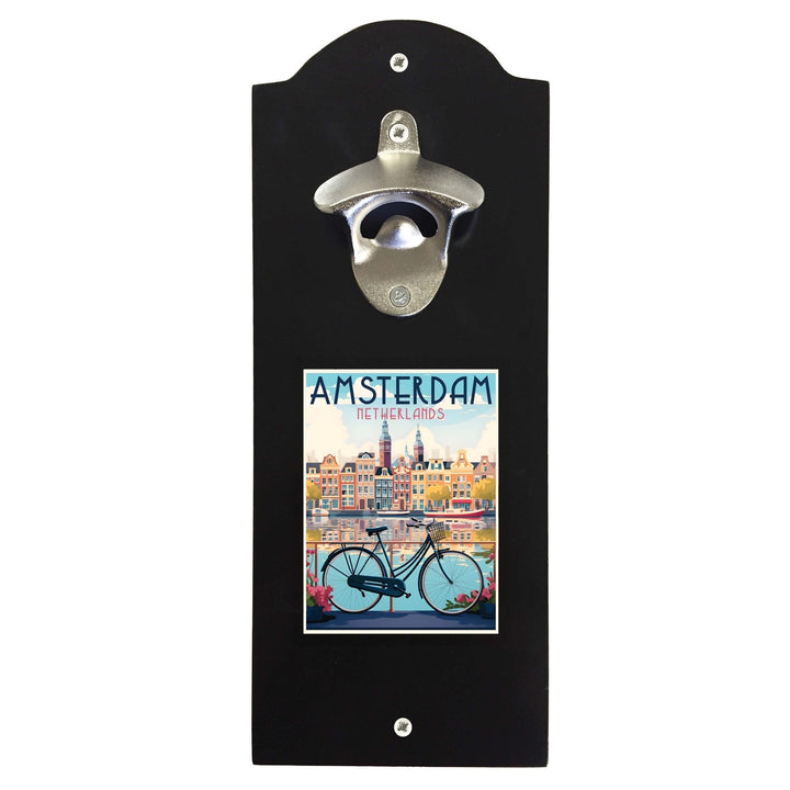 Amsterdam Netherlands Design A Souvenir Wall mounted bottle opener Image 1