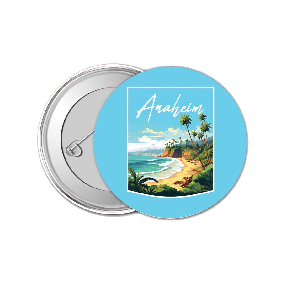 Anaheim California Design B Souvenir Small 1-Inch Button Pin 4 Pack Image 1