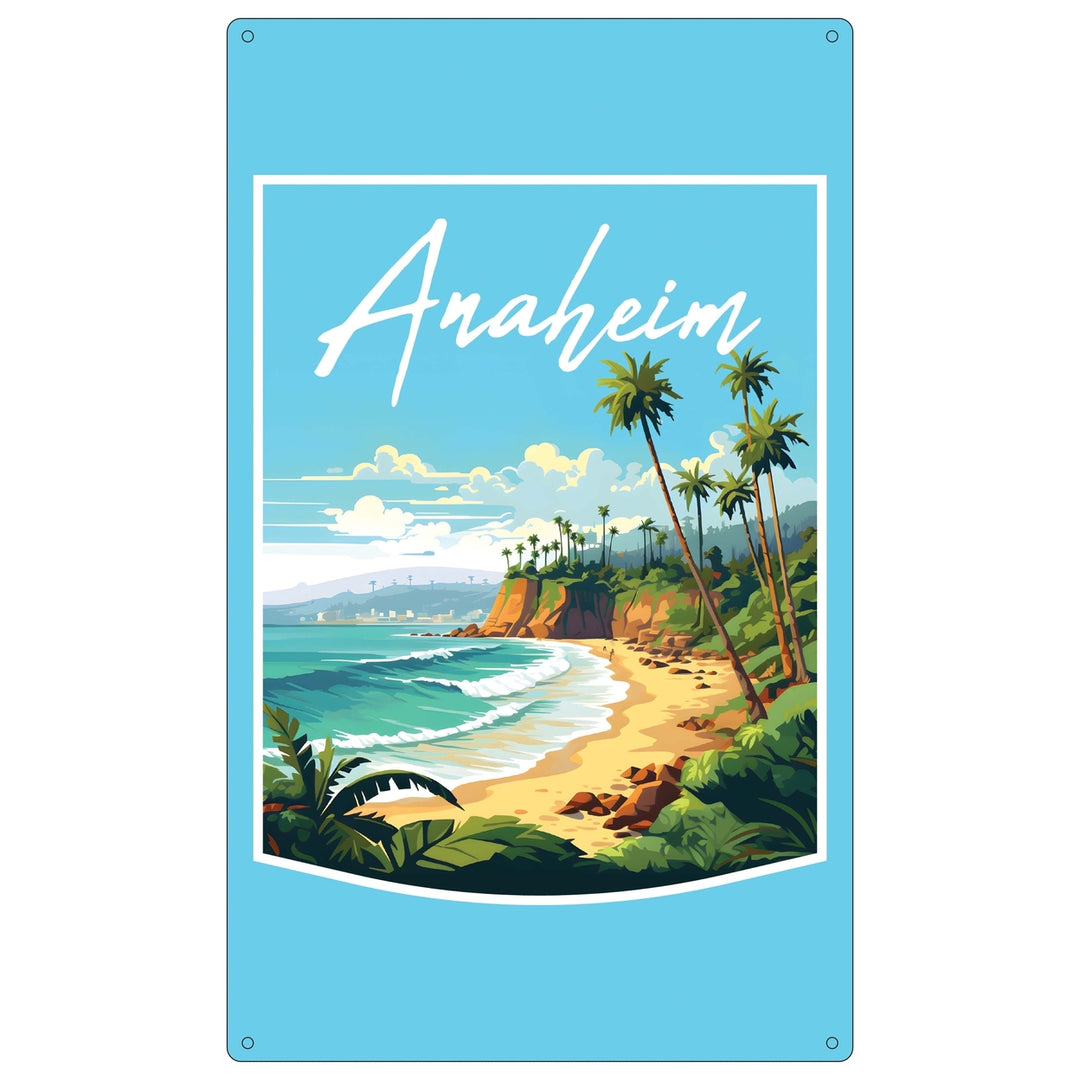 Anaheim California Design B Souvenir Metal Sign 9 x 15 Image 1