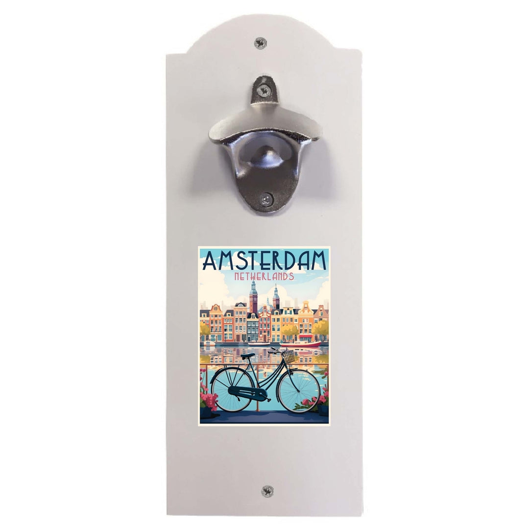 Amsterdam Netherlands Design A Souvenir Wall mounted bottle opener Image 2