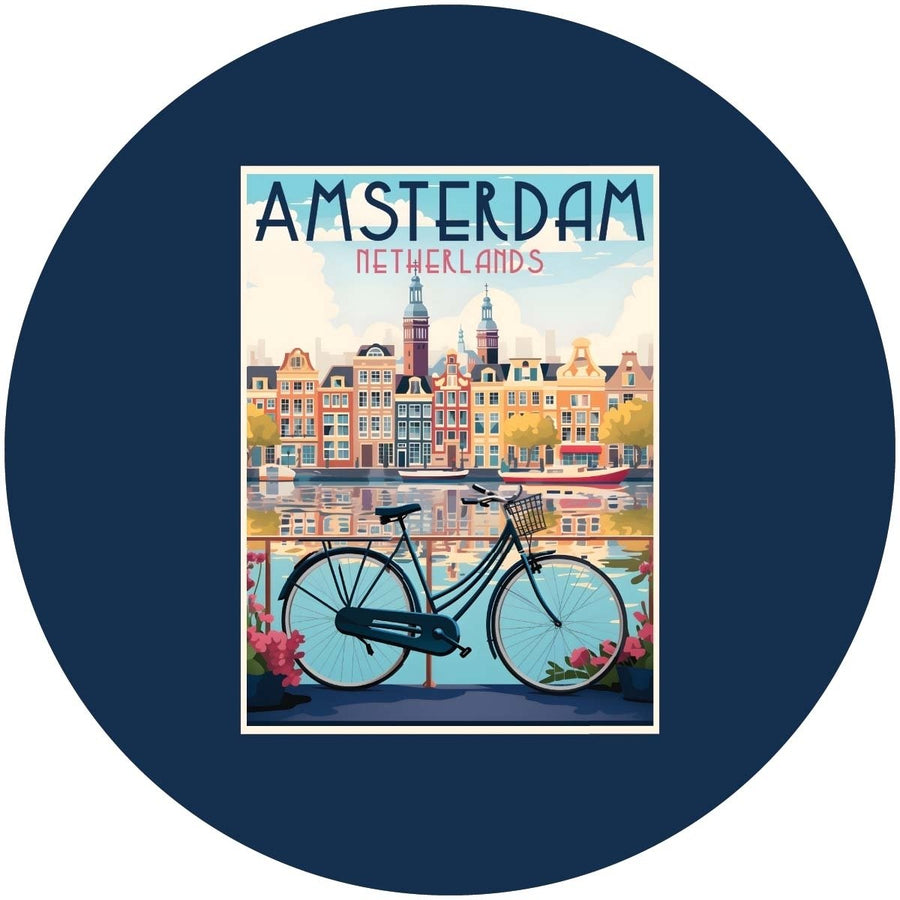 Amsterdam Netherlands Design A Souvenir Coaster Paper 4 Pack Image 1