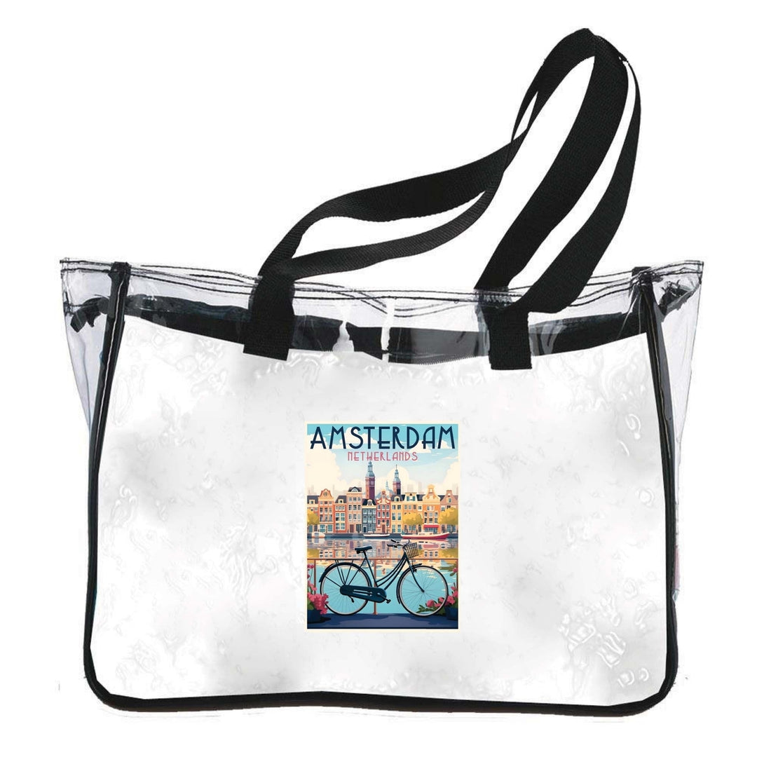 Amsterdam Netherlands Design A Souvenir Clear Tote Bag Image 1