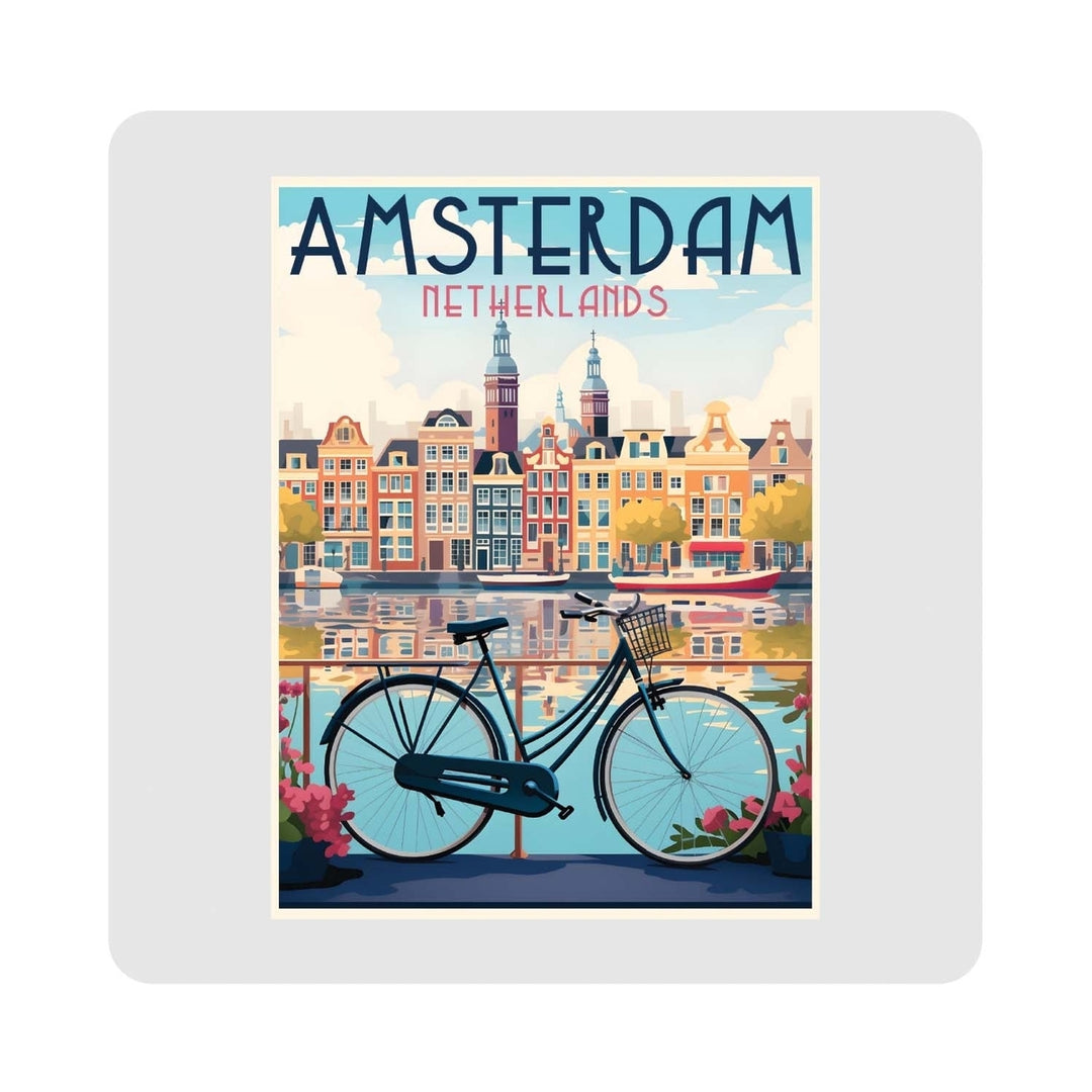 Amsterdam Netherlands Design A Souvenir 4x4-Inch Coaster Acrylic 4 Pack Image 1