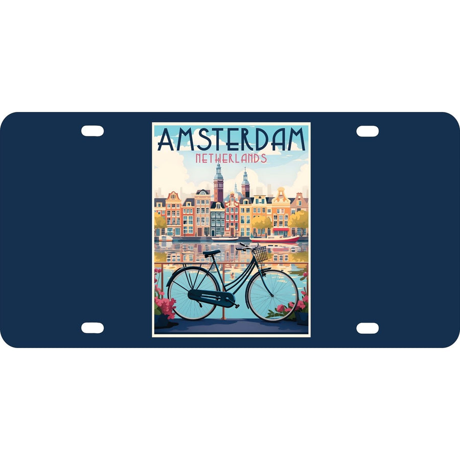 Amsterdam Netherlands Design A Souvenir Metal License Plate Image 1