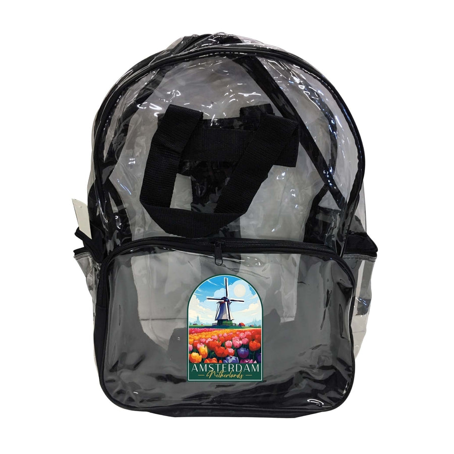 Amsterdam Netherlands Design B Souvenir Clear View Backpack Image 1