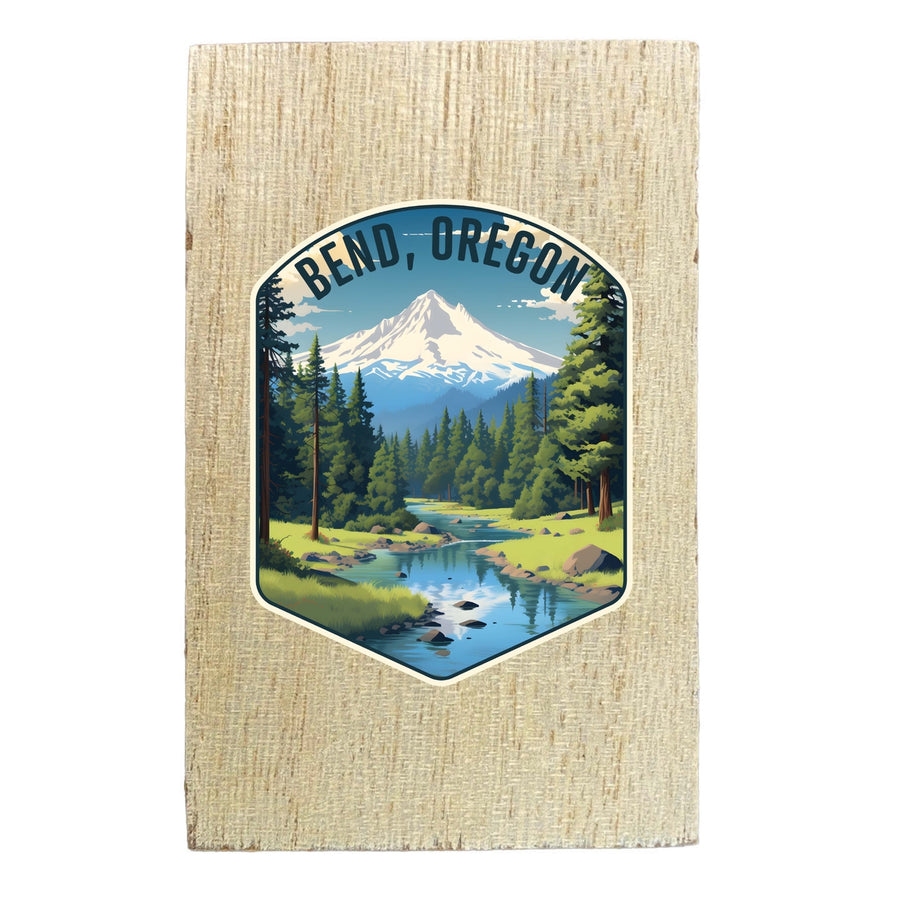 Bend Oregon Design B Souvenir Wooden 2" x 3" Fridge Magnet Image 1