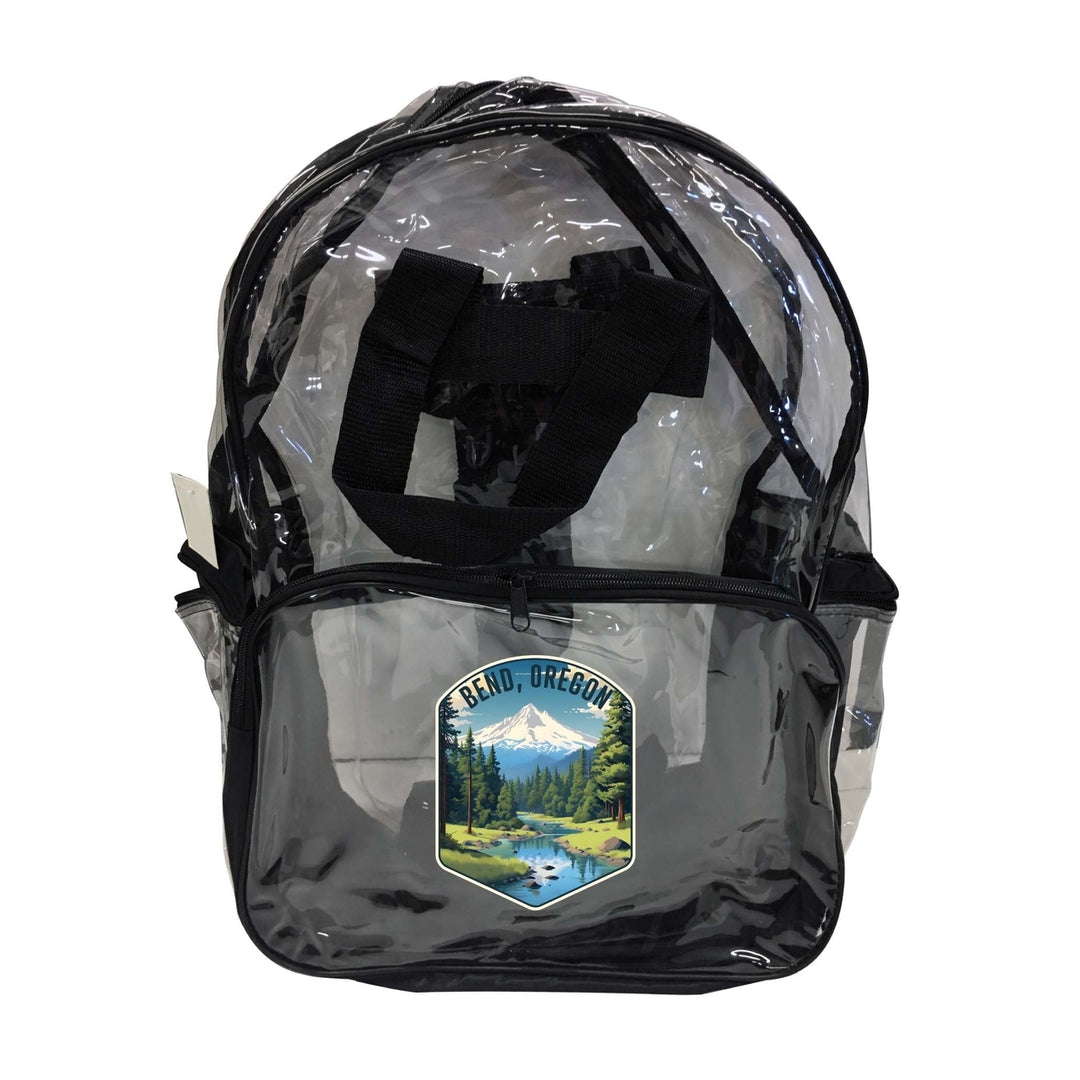 Bend Oregon Design B Souvenir Clear View Backpack Image 1