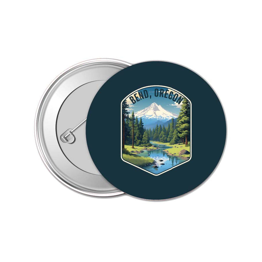 Bend Oregon Design B Souvenir Small 1-Inch Button Pin 4 Pack Image 1