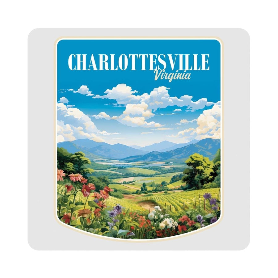 Charlottesville Virginia Design A Souvenir 4x4-Inch Coaster Acrylic 4 Pack Image 1