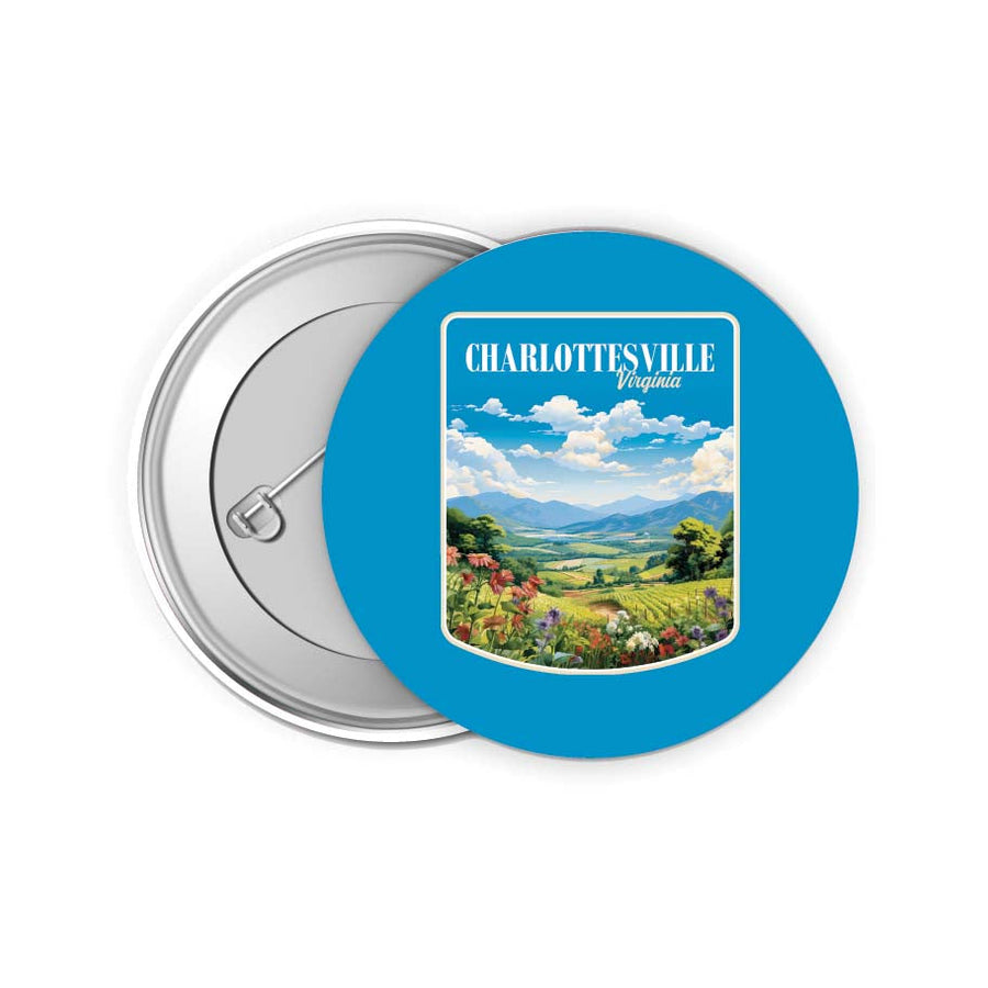 Charlottesville Virginia Design A Souvenir Small 2-Inch Button Pin 4 Pack Image 1