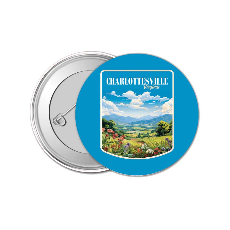 Charlottesville Virginia Design A Souvenir Small 1-Inch Button Pin 4 Pack Image 1