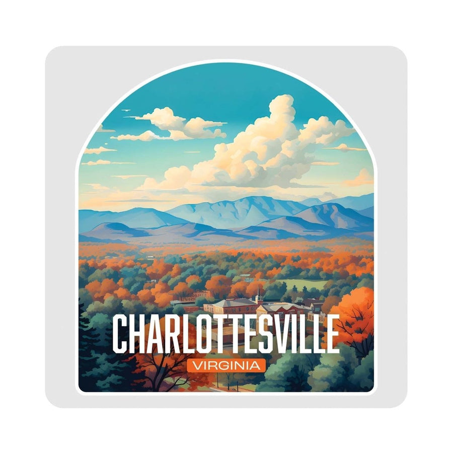 Charlottesville Virginia Design B Souvenir 4x4-Inch Coaster Acrylic 4 Pack Image 1