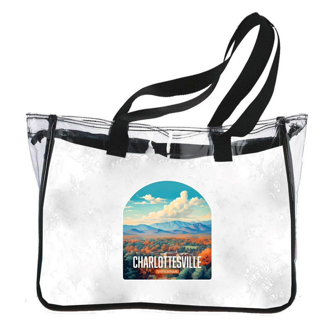 Charlottesville Virginia Design B Souvenir Clear Tote Bag Image 1