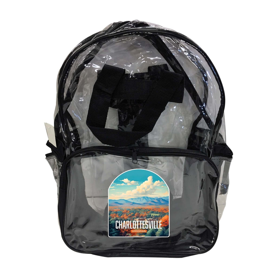 Charlottesville Virginia Design B Souvenir Clear View Backpack Image 1