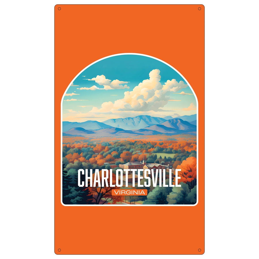 Charlottesville Virginia Design B Souvenir Metal Sign 9 x 15 Image 1