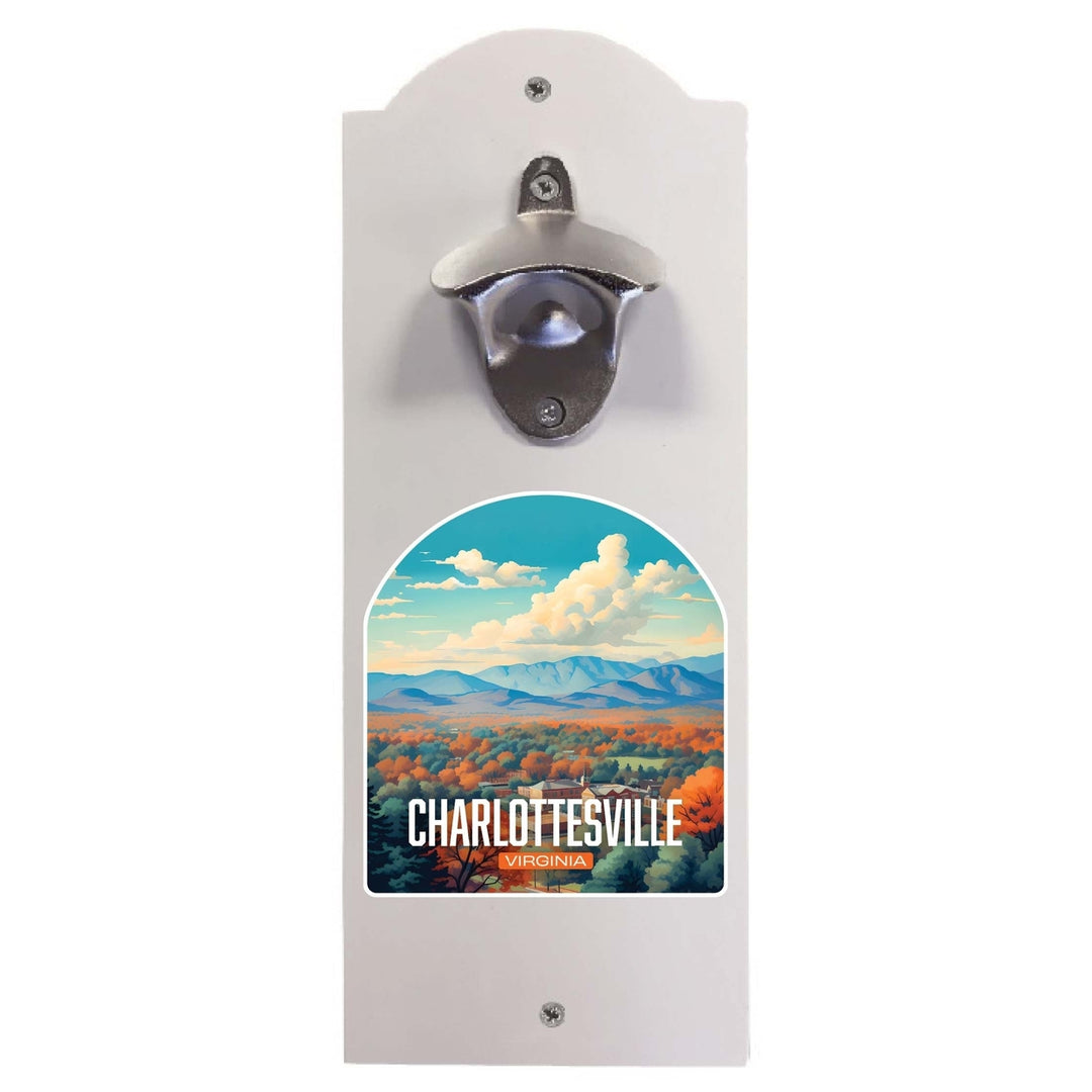 Charlottesville Virginia Design B Souvenir Wall mounted bottle opener Image 1