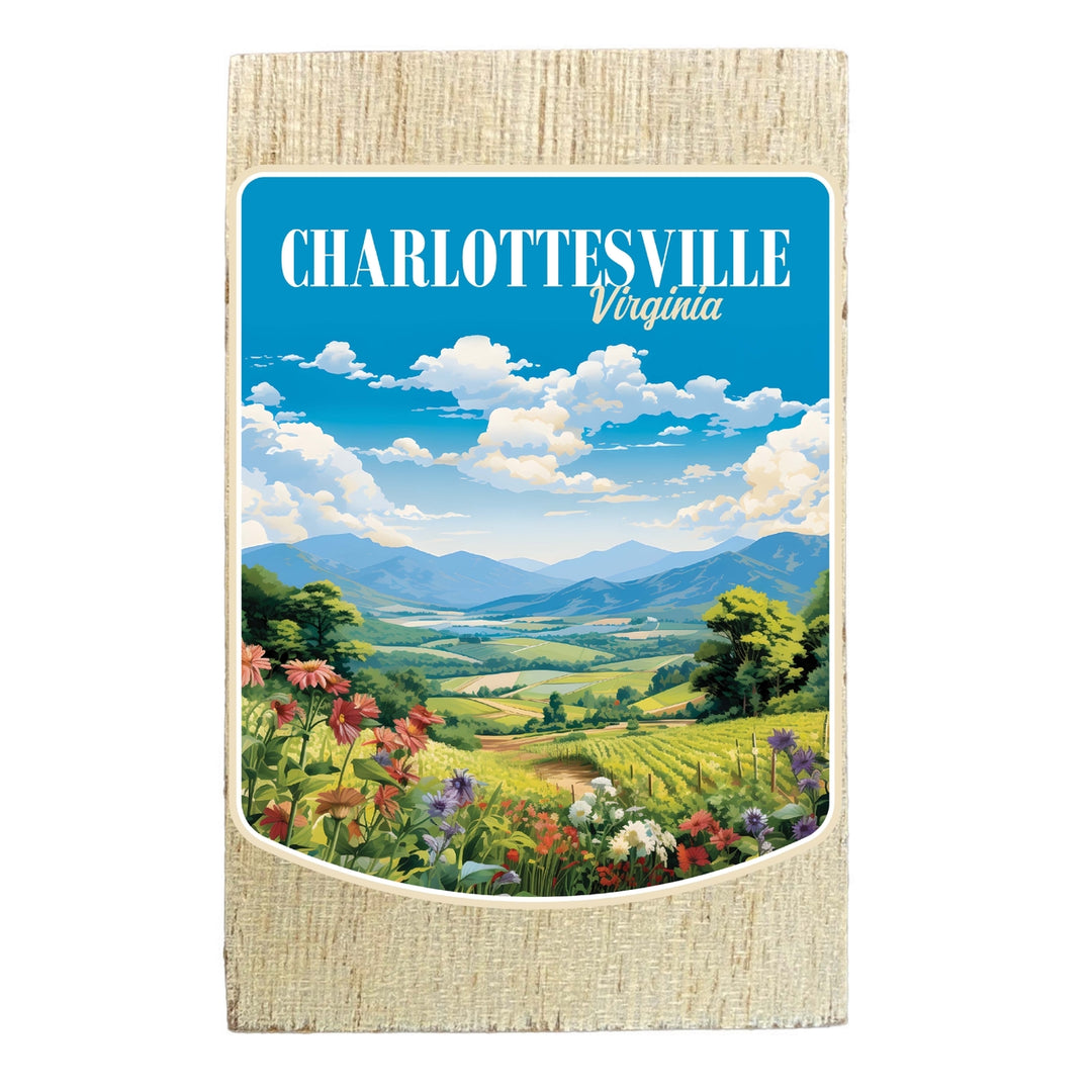 Charlottesville Virginia Design A Souvenir Wooden 2" x 3" Fridge Magnet Image 1