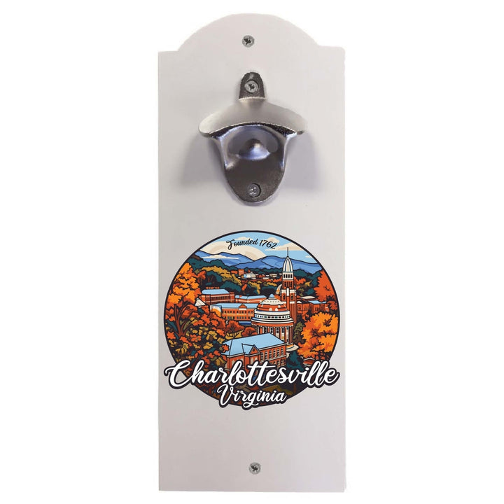 Charlottesville Virginia Design C Souvenir Wall mounted bottle opener Image 1