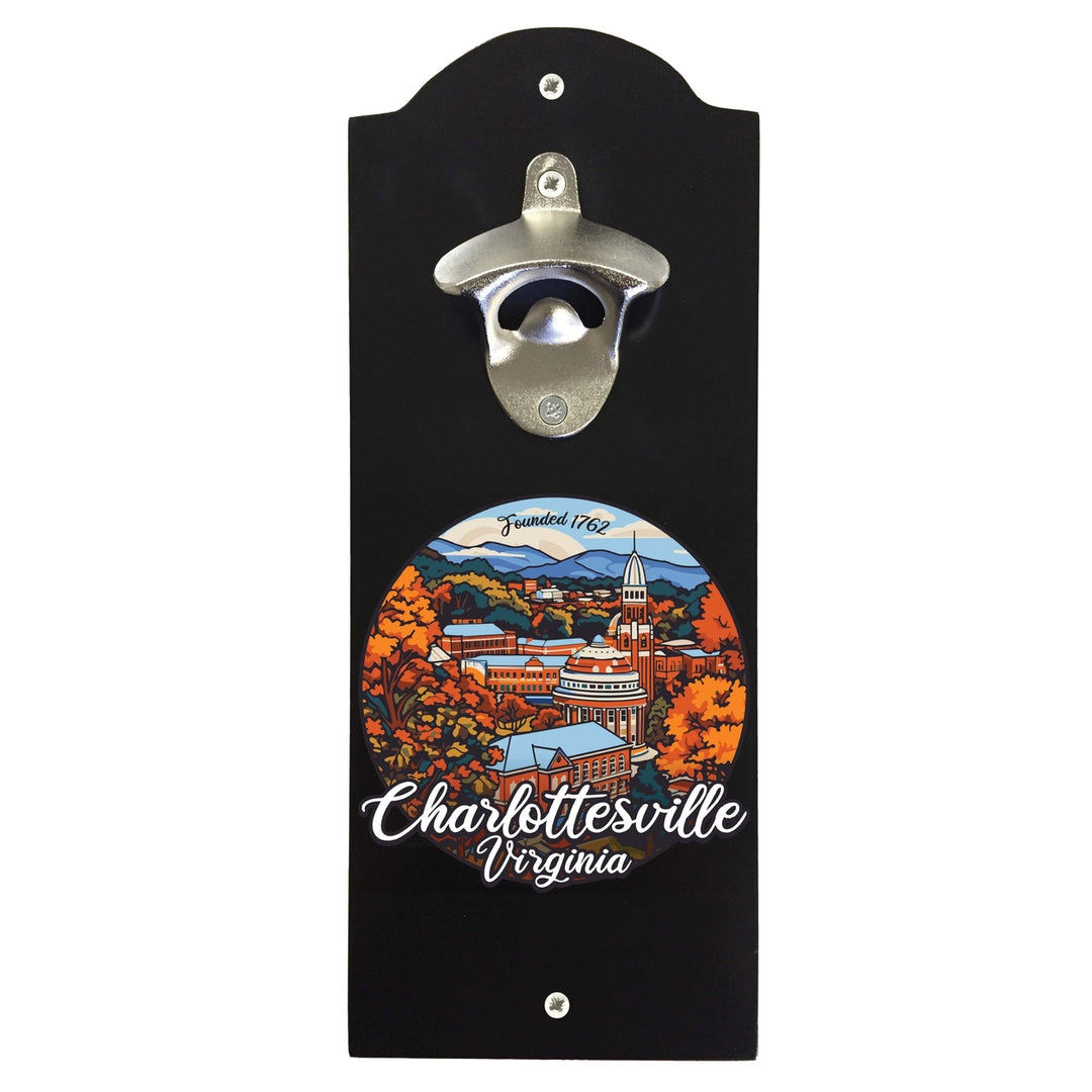 Charlottesville Virginia Design C Souvenir Wall mounted bottle opener Image 2