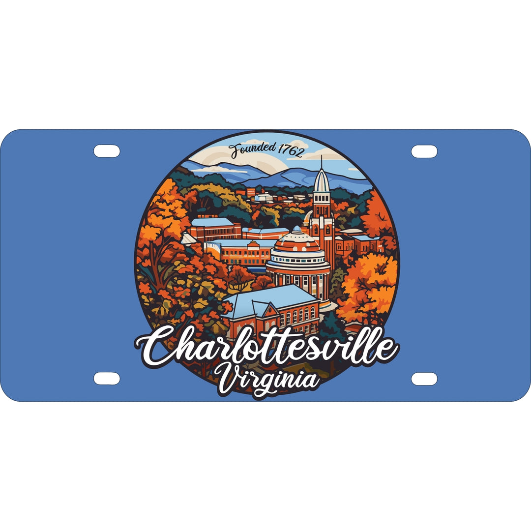 Charlottesville Virginia Design C Souvenir Metal License Plate Image 1