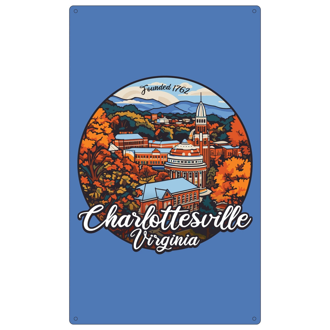 Charlottesville Virginia Design C Souvenir Metal Sign 9 x 15 Image 1