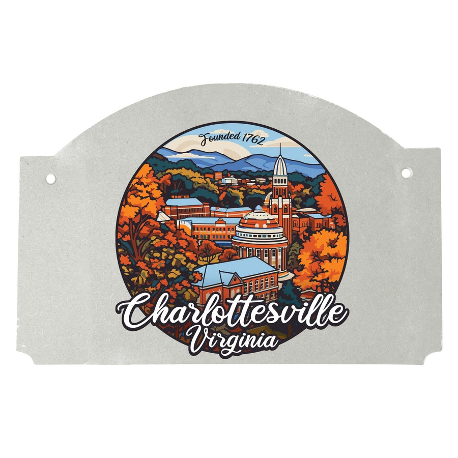 Charlottesville Virginia Design C Souvenir Wood sign flat with string Image 1