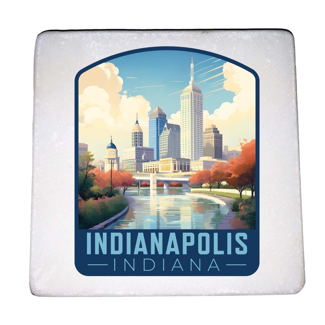 Indianapolis Indiana Design A Souvenir 4x4-Inch Coaster Marble 4 Pack Image 1