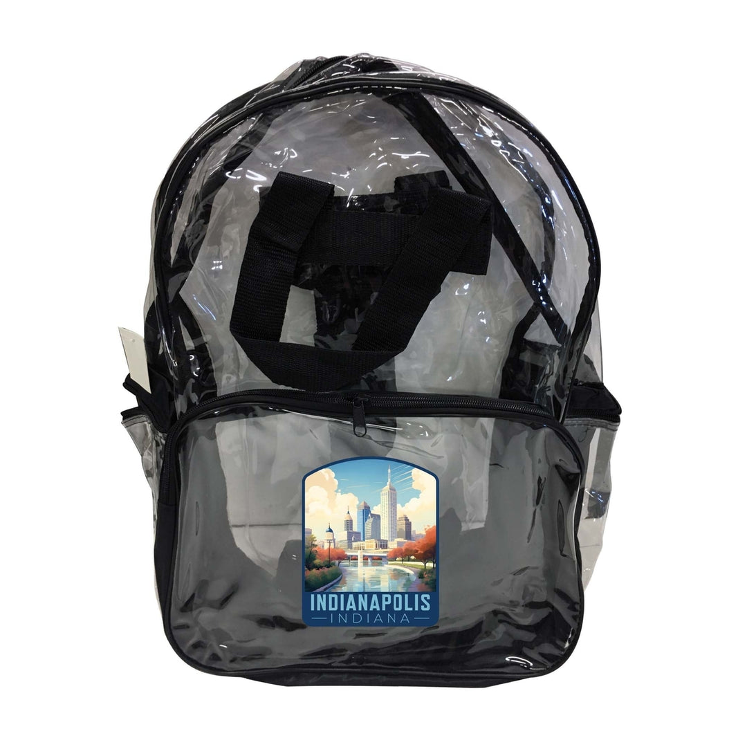 Indianapolis Indiana Design A Souvenir Clear View Backpack Image 1