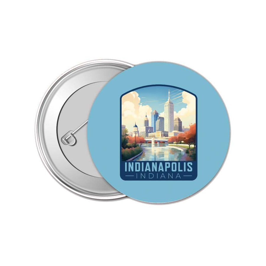 Indianapolis Indiana Design A Souvenir Small 1-Inch Button Pin 4 Pack Image 1