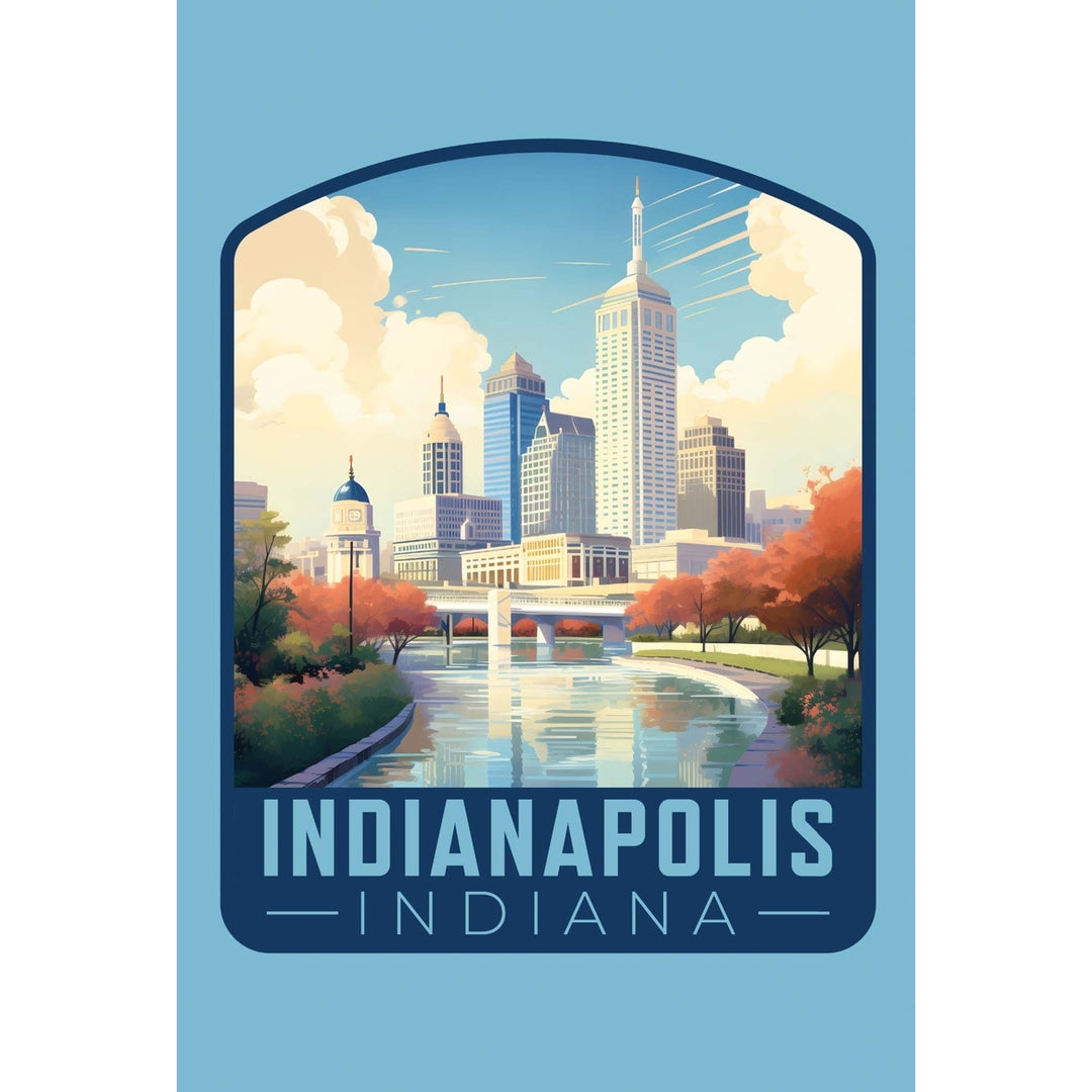 Indianapolis Indiana Design A Souvenir Wood sign with frame 5x7 Image 1