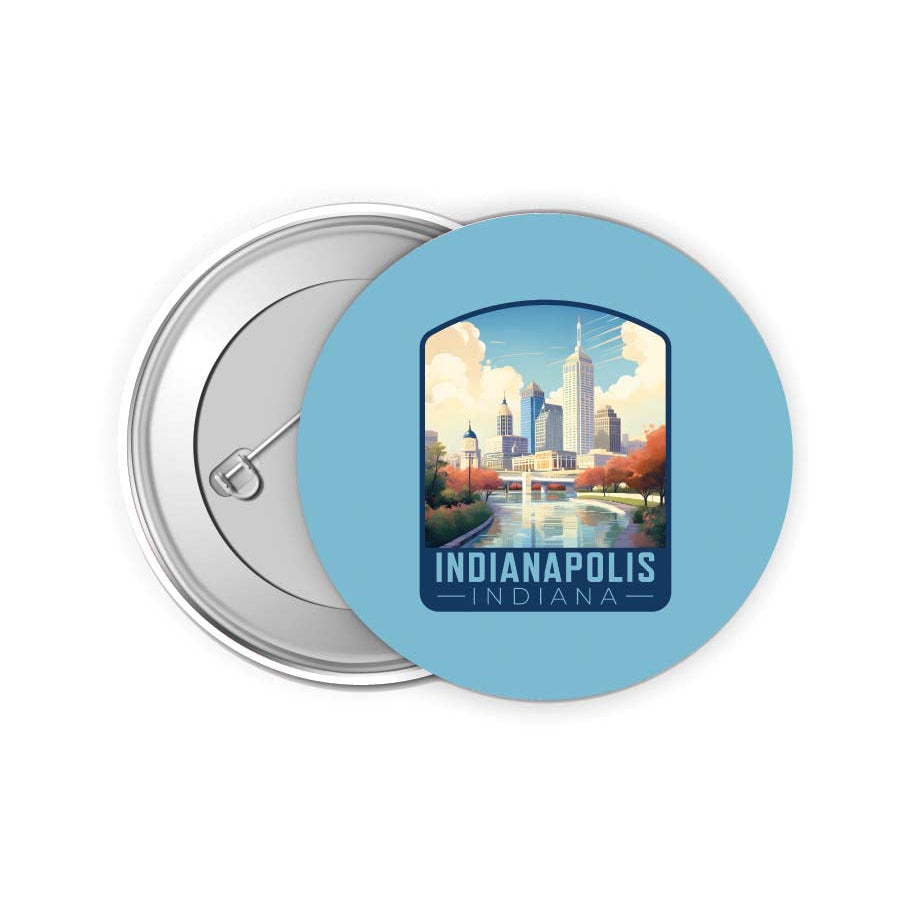 Indianapolis Indiana Design A Souvenir Small 2-Inch Button Pin 4 Pack Image 1