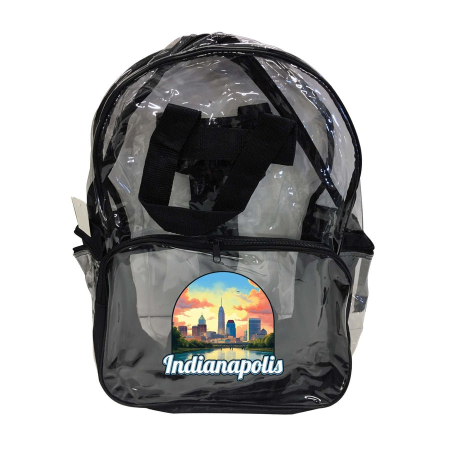 Indianapolis Indiana Design B Souvenir Clear View Backpack Image 1