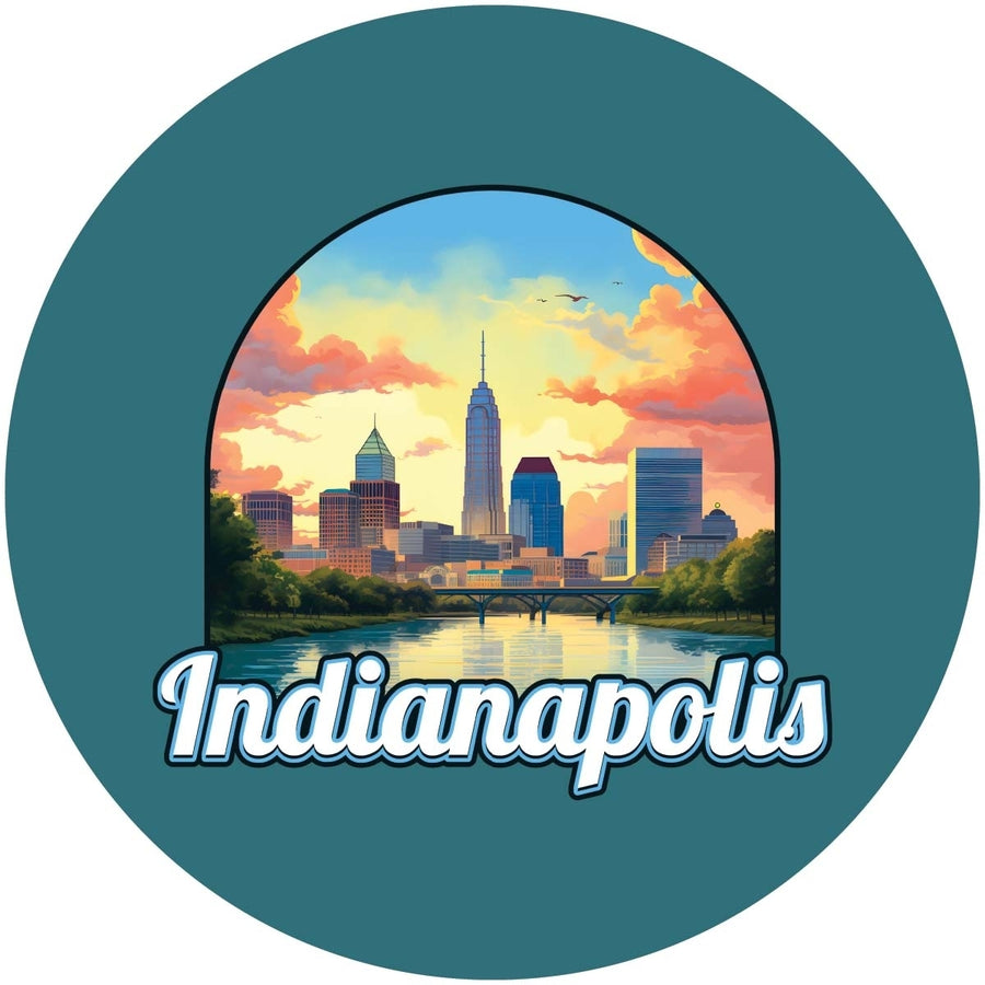 Indianapolis Indiana Design B Souvenir Coaster Paper 4 Pack Image 1