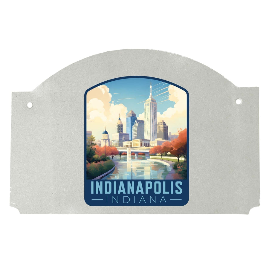 Indianapolis Indiana Design A Souvenir Wood sign flat with string Image 1