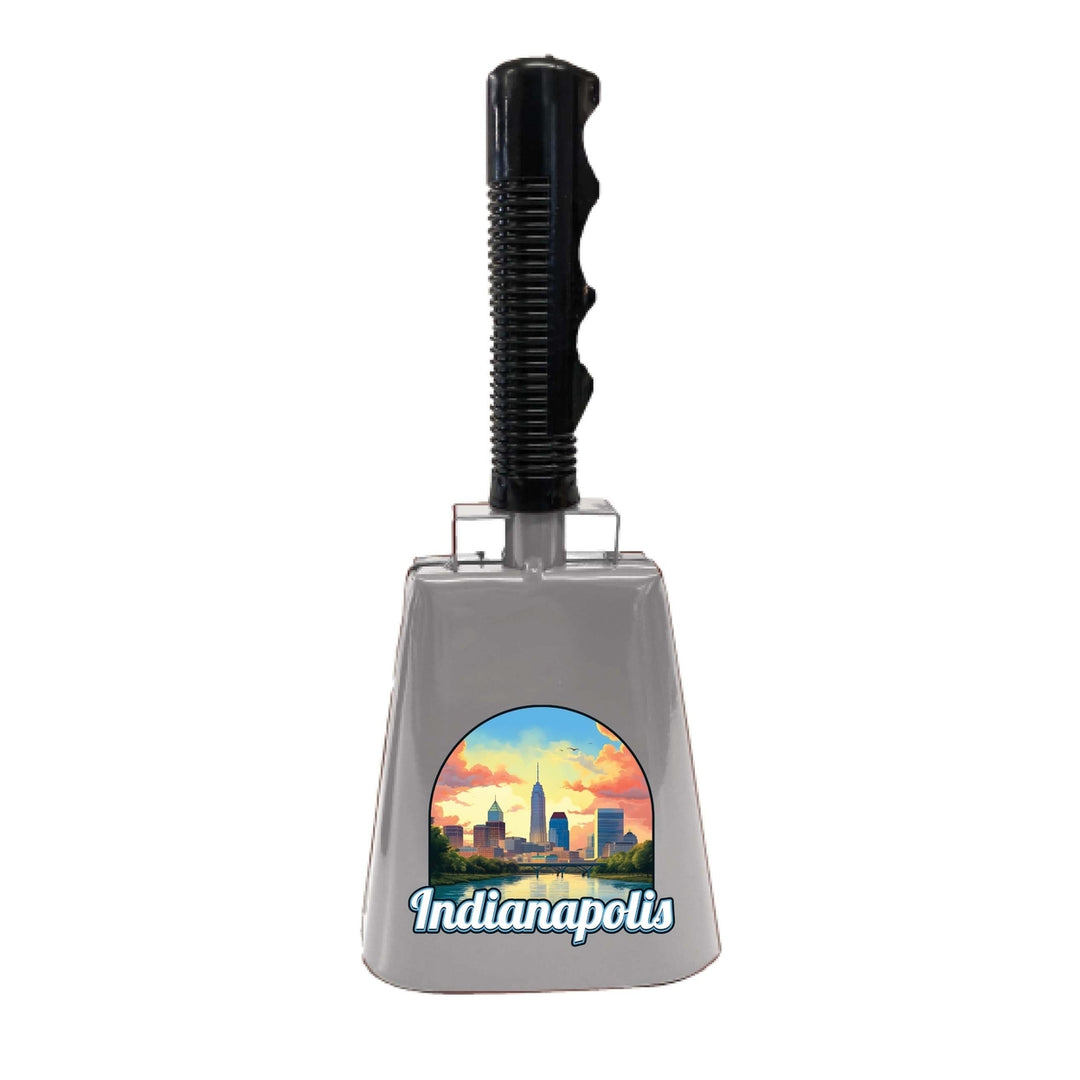 Indianapolis Indiana Design B Souvenir Destination Cowbell Image 1