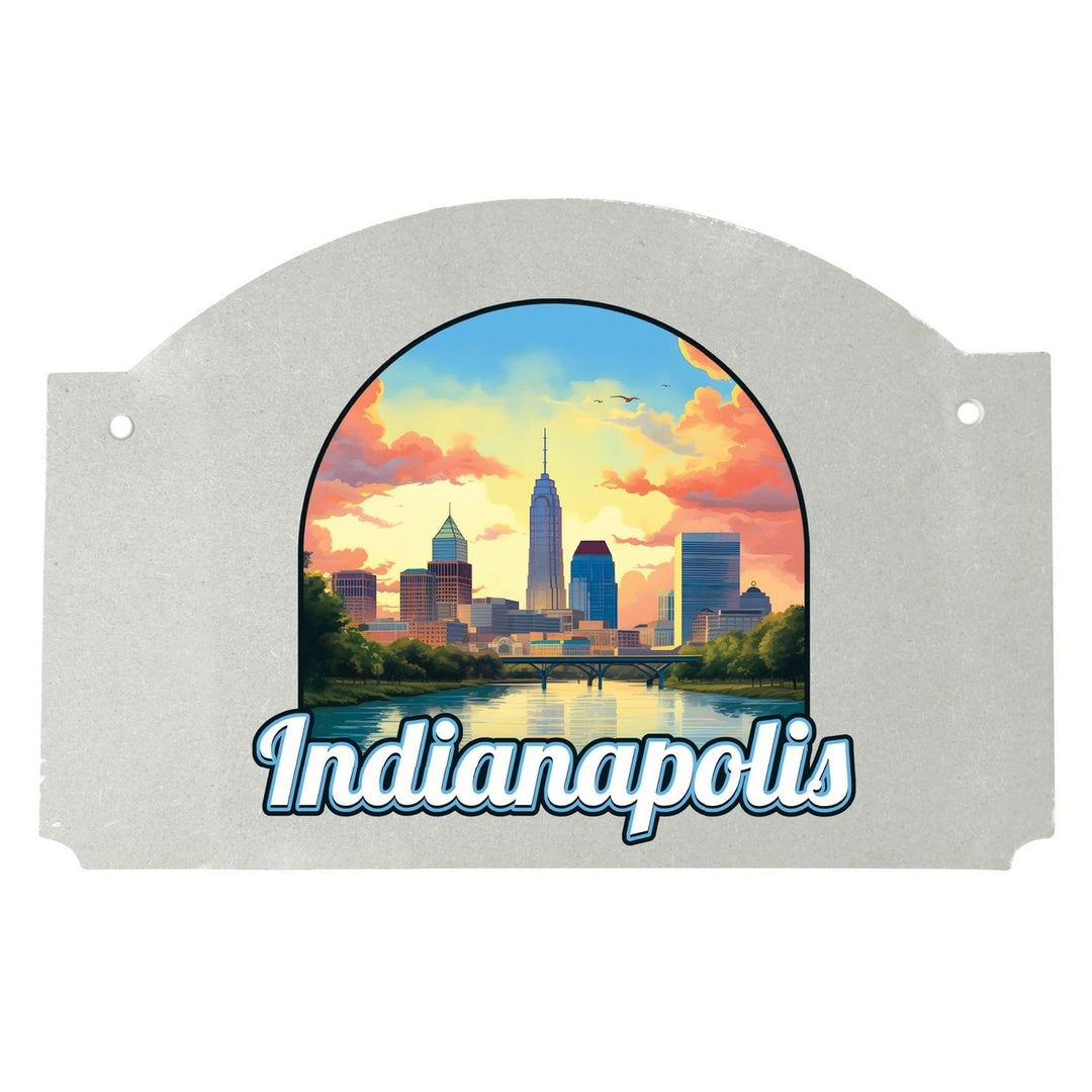 Indianapolis Indiana Design B Souvenir Wood sign flat with string Image 1