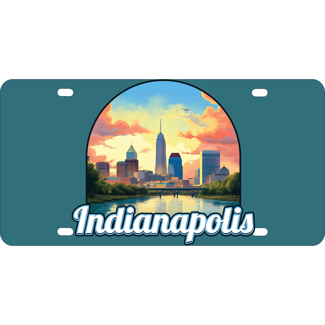 Indianapolis Indiana Design B Souvenir Metal License Plate Image 1