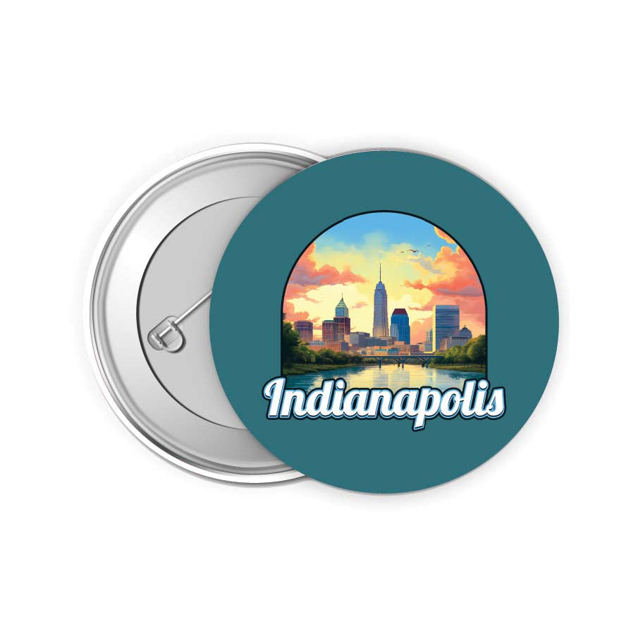 Indianapolis Indiana Design B Souvenir Small 2-Inch Button Pin 4 Pack Image 1