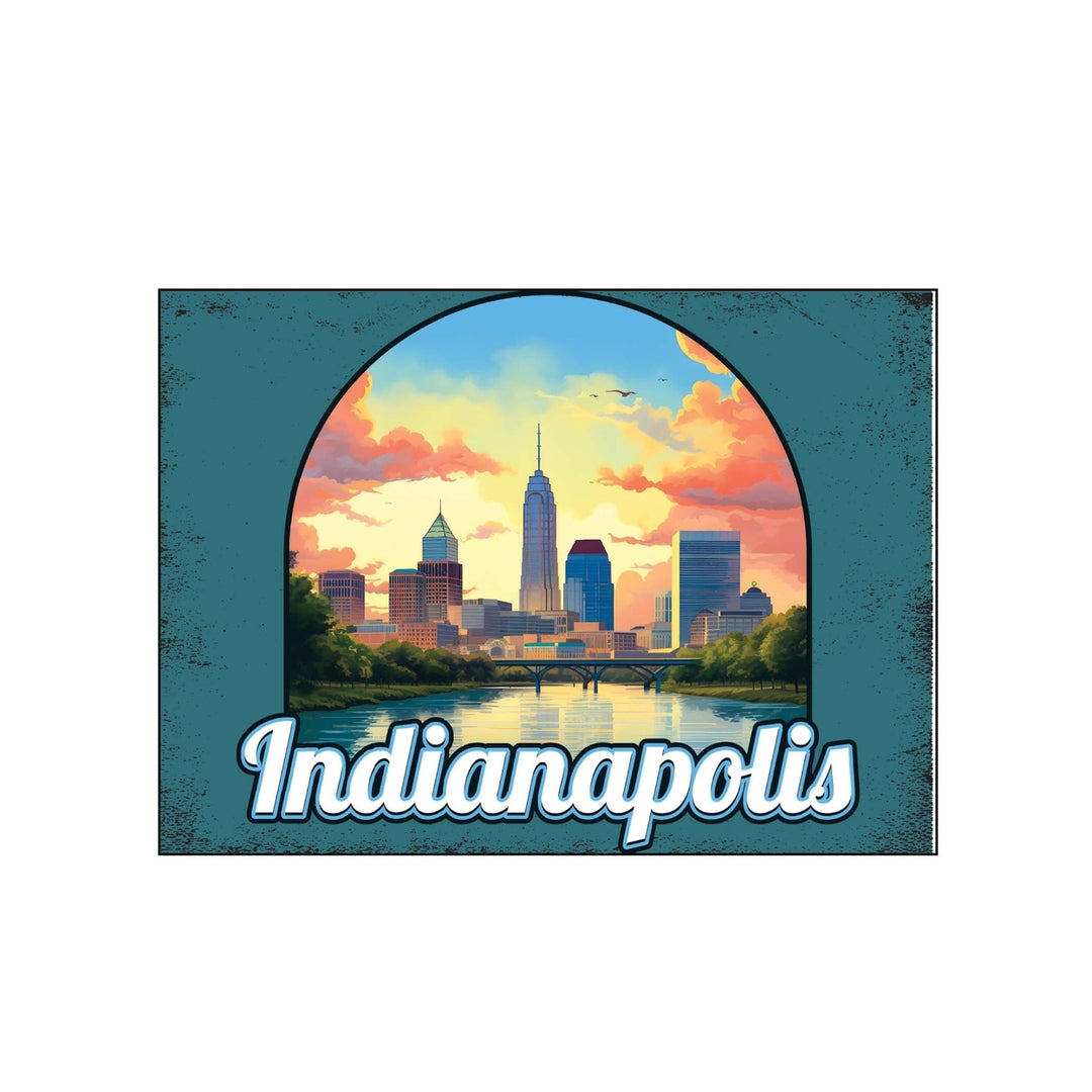 Indianapolis Indiana Design B Souvenir Wood sign with frame 5x7 Image 1