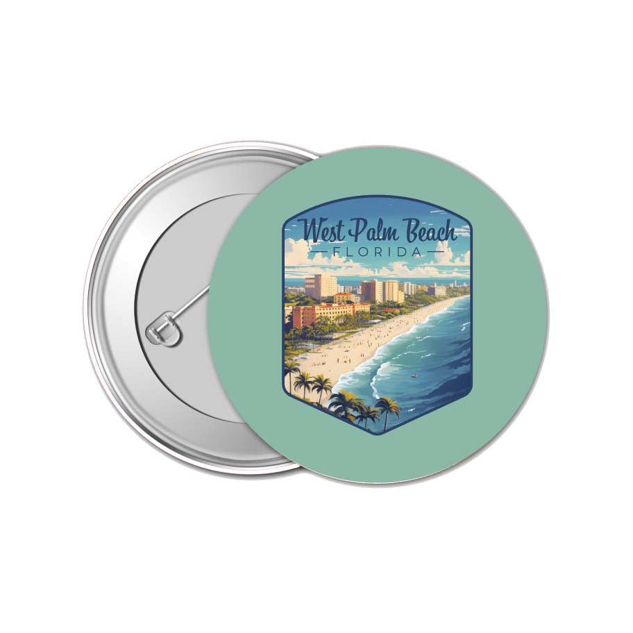 West Palm Beach Florida Design A Souvenir Small 1-Inch Button Pin 4 Pack Image 1