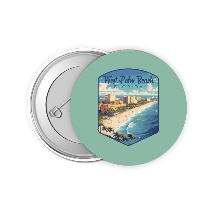 West Palm Beach Florida Design A Souvenir Small 2-Inch Button Pin 4 Pack Image 1