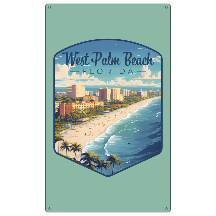 West Palm Beach Florida Design A Souvenir Metal Sign 9 x 15 Image 1