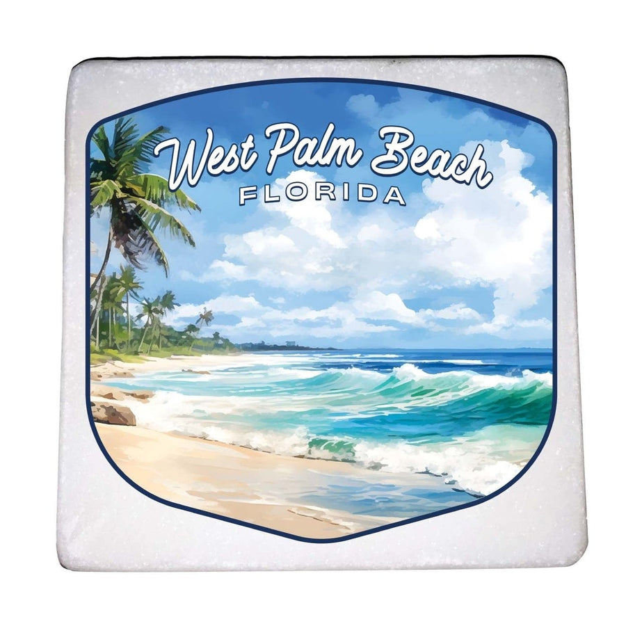 West Palm Beach Florida Design B Souvenir 4x4-Inch Coaster Marble 4 Pack Image 1