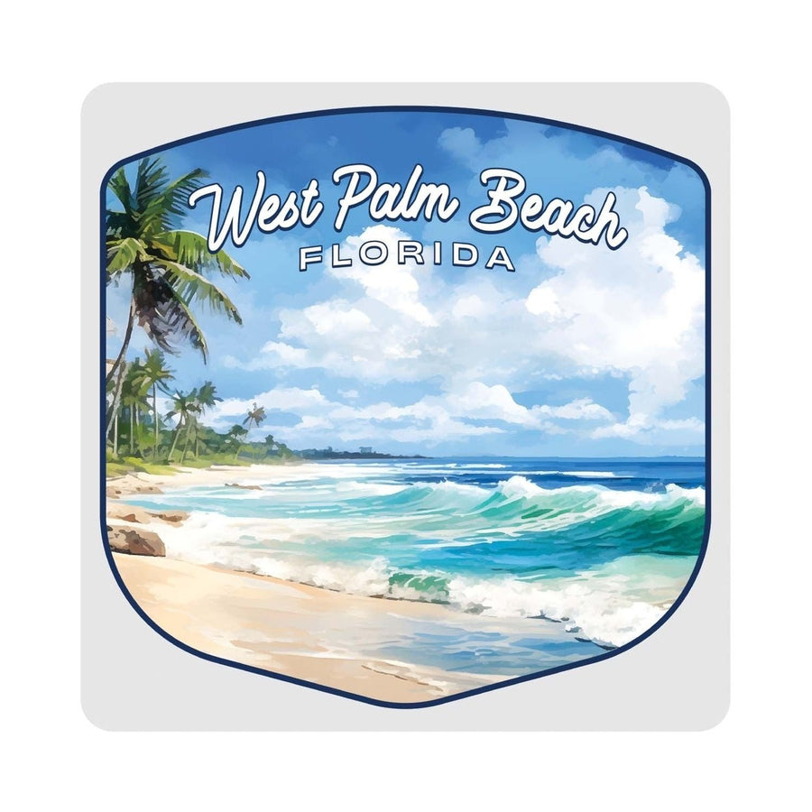 West Palm Beach Florida Design B Souvenir 4x4-Inch Coaster Acrylic 4 Pack Image 1