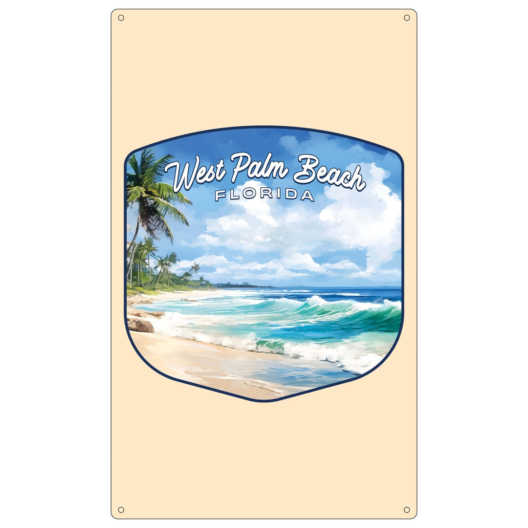 West Palm Beach Florida Design B Souvenir Metal Sign 9 x 15 Image 1