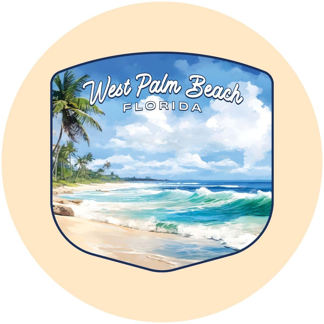 West Palm Beach Florida Design B Souvenir Coaster Paper 4 Pack Image 1