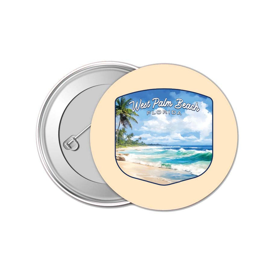 West Palm Beach Florida Design B Souvenir Small 1-Inch Button Pin 4 Pack Image 1