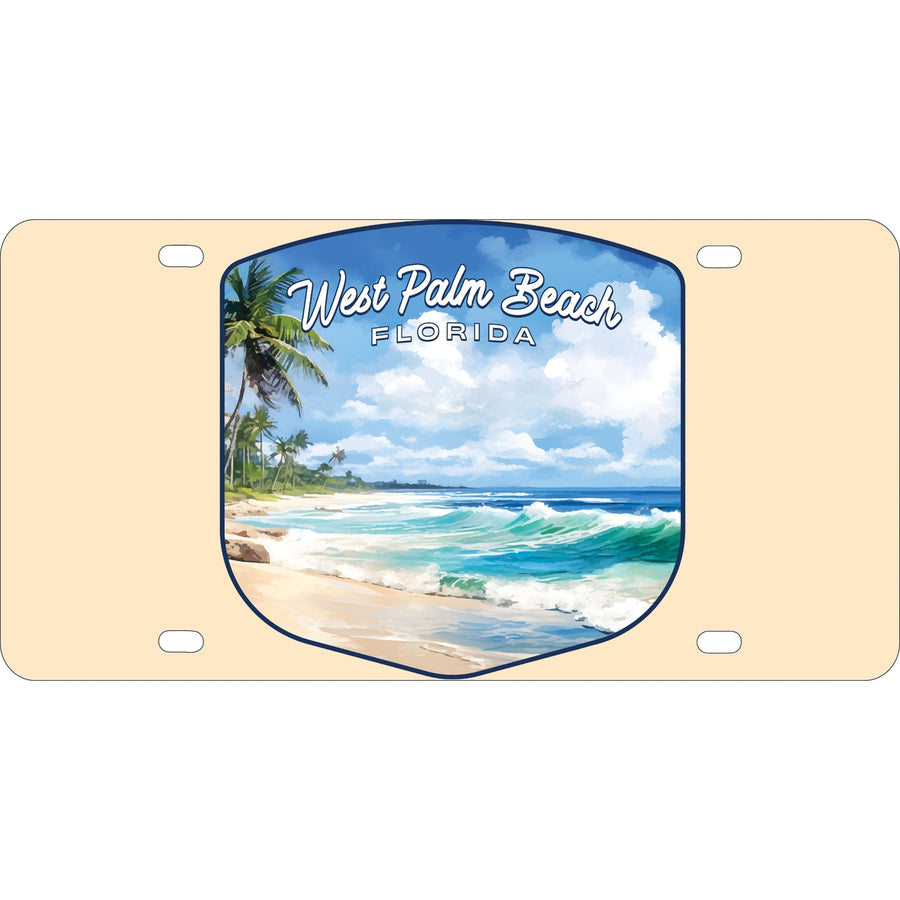 West Palm Beach Florida Design B Souvenir Mini Metal License Plate 4.75 x 2.25 inch Image 1